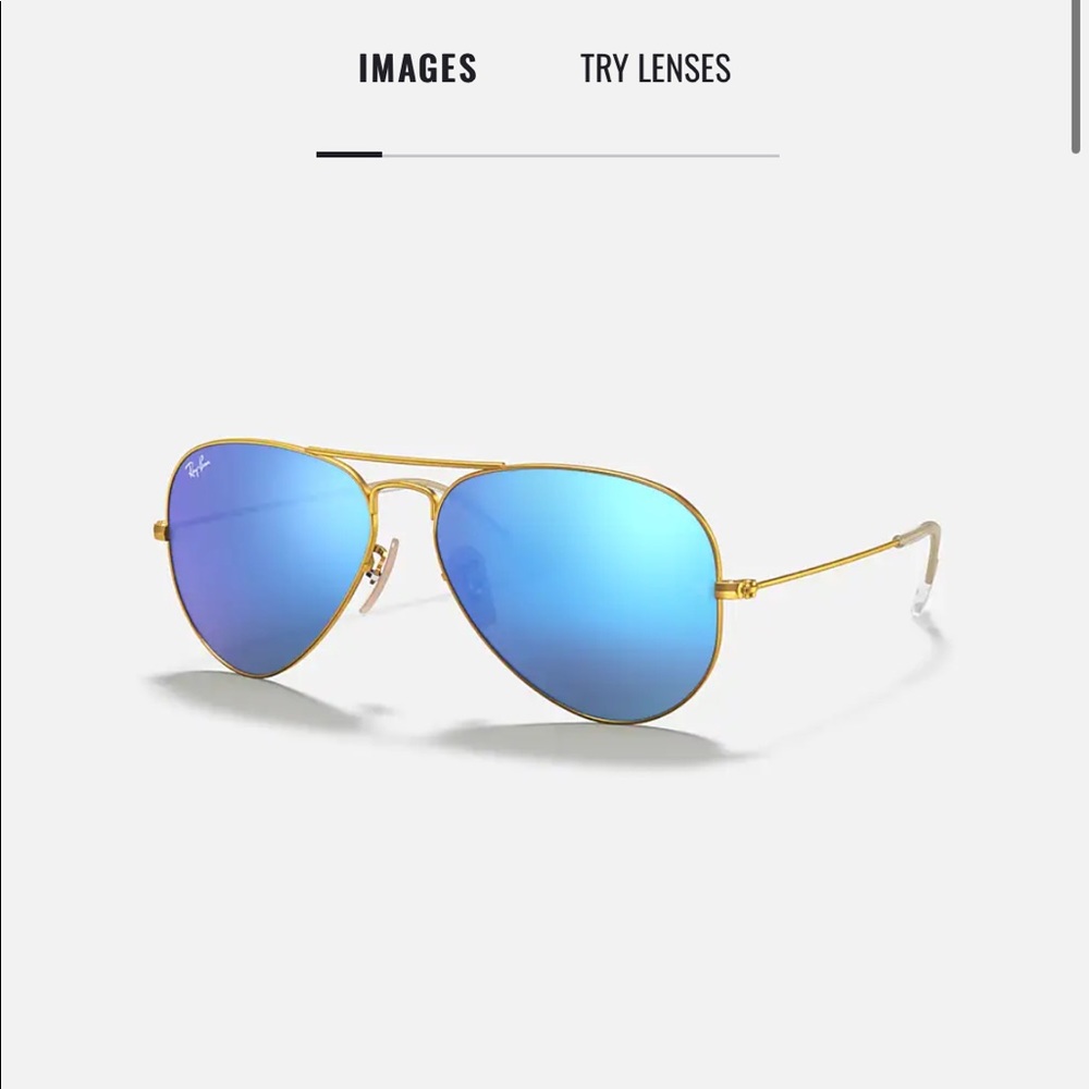 BLUE REFLECTIVE RAY BAN AVIATOR SUNGLASSES